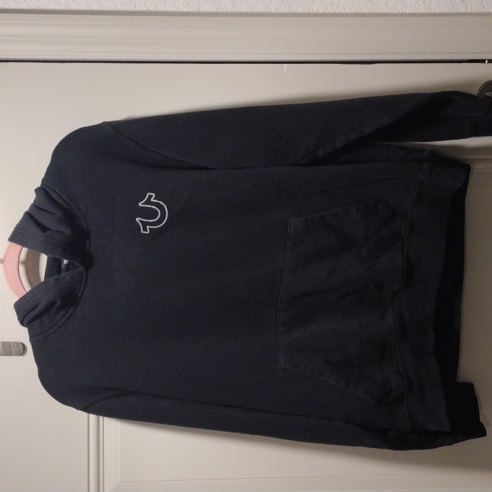 True Religion brand jeans black hoodie size large